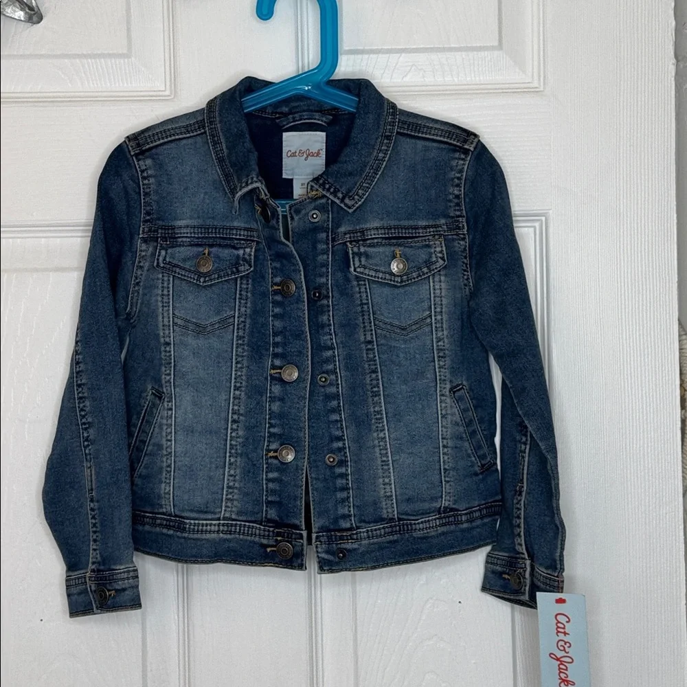Target Cat & Jack Medium Blue Denim Jacket for Girls. NWT Sz 5T - Picture 6 of 10